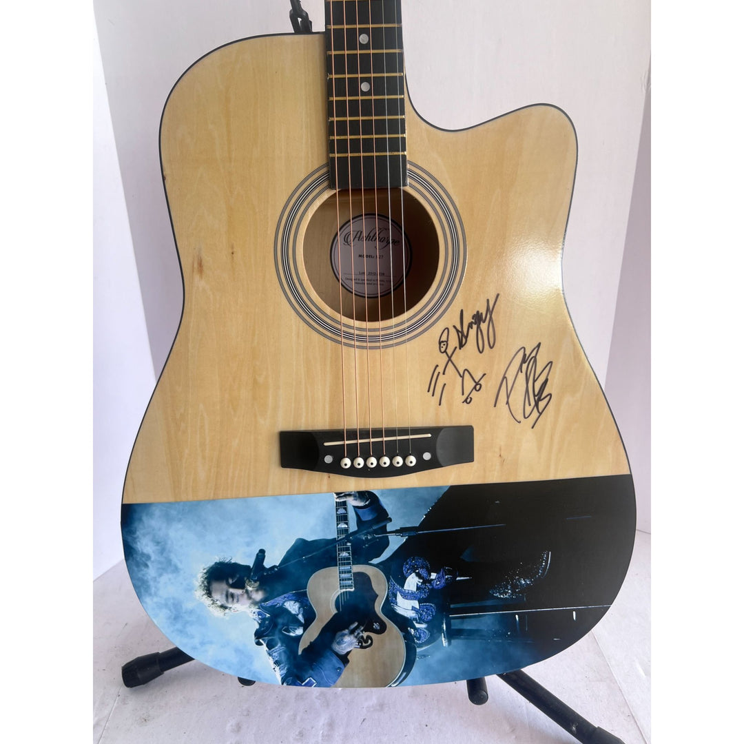 Post Malone" Austin Richard Post signed and sketched one of a kind full size acoustic guitar signed with proof