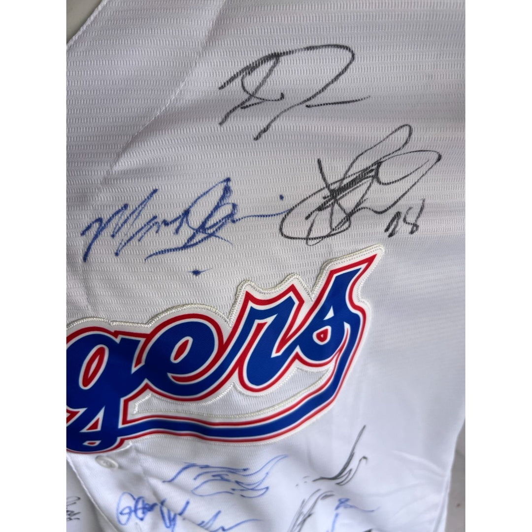 Texas Rangers 2023 World Series Champions Corey Seager Adolis Garcia Bruce Bochy 25 plus signed game model jersey with proof