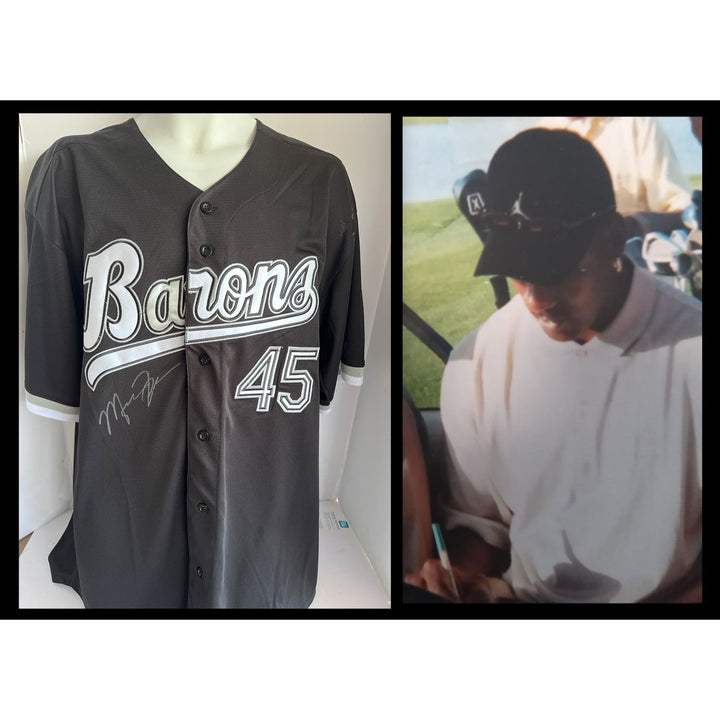 Michael Jordan Birmingham Barons signed jersey black with proof