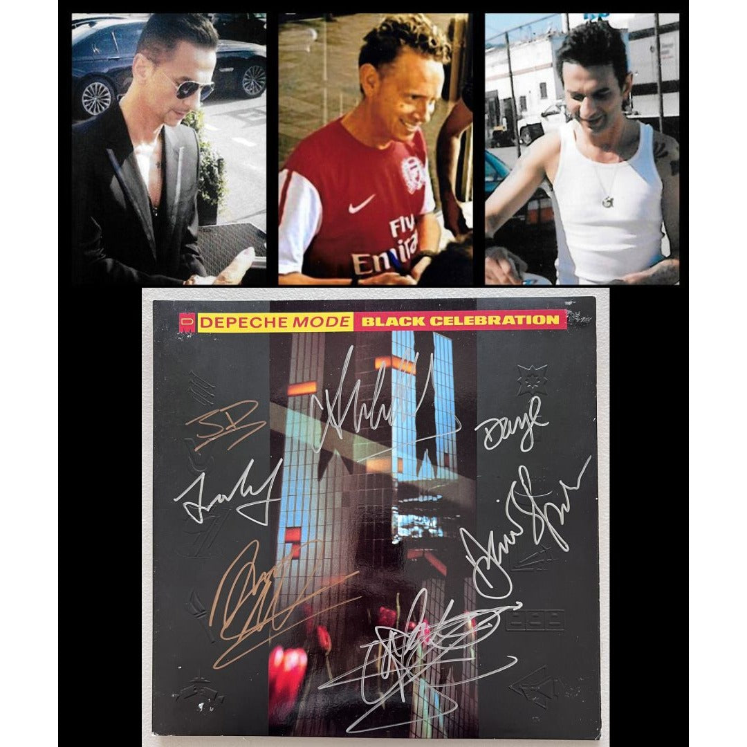 Depeche Mode  Dave Gahan, Martin Gore and Andy Fletcher signed and peronalized Black Celebration LP signed with proof