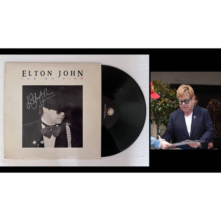 Elton John Ice on Fire original LP signed with proof