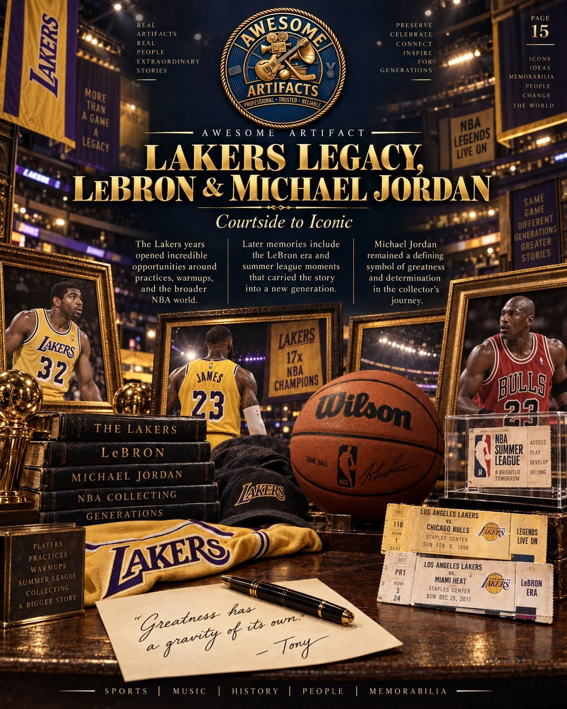 Lakers Legacy featuring LeBron James, Michael Jordan and NBA memorabilia