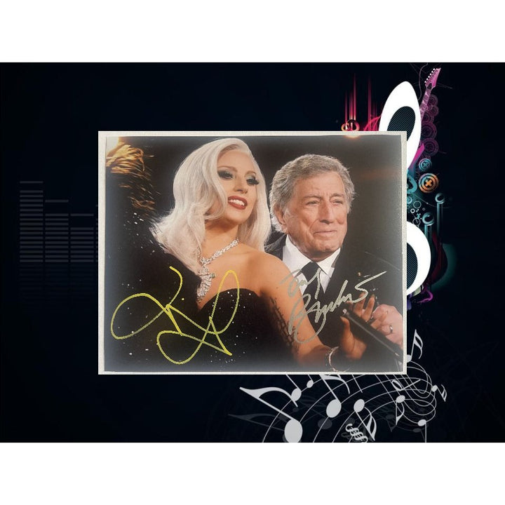 Tony Bennett and Lady Gaga 8x10 photo sign with proof