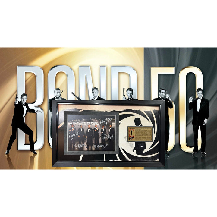 James Bond 007 11x14 photo Sean Connery, Roger Moore, Pierce Brosnan, George Lazenby, Timothy Dalton, Daniel Craig signed with proof