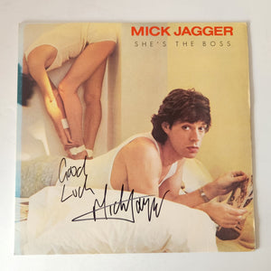 Mick Jagger She's the Boss LP signed with proof
