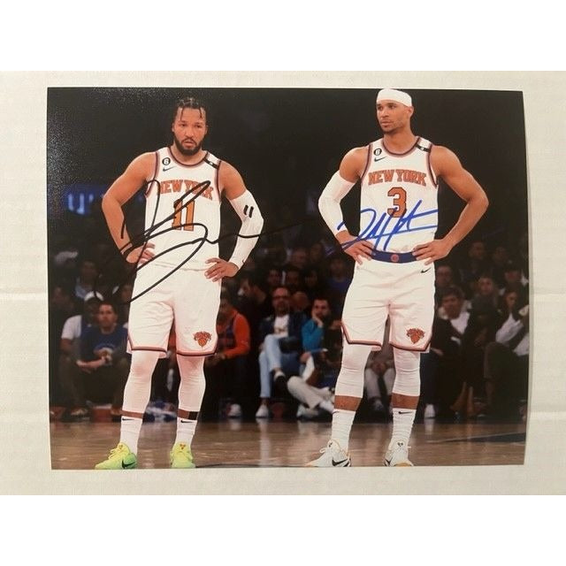 New York Knicks Jalen Brunson and Josh Hart 8x10 photo signed with proof