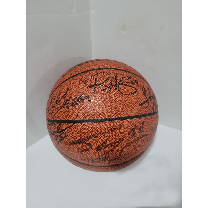Kobe Bryant, Chik Hearn, Shaquille O'Neal Los Angeles Lakers NBA Champs Team signed ball.