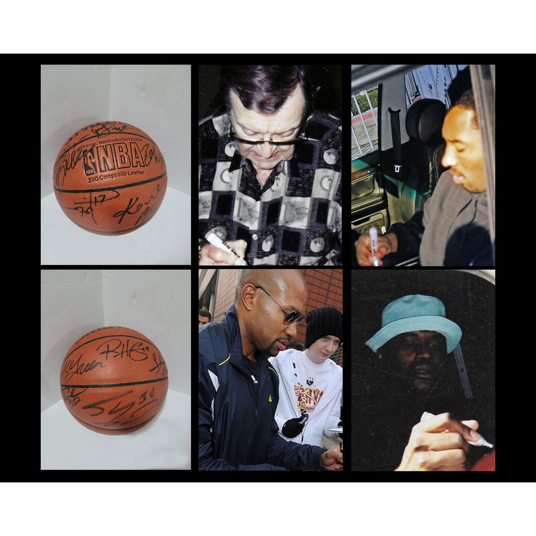Kobe Bryant, Chik Hearn, Shaquille O'Neal Los Angeles Lakers NBA Champs Team signed ball.