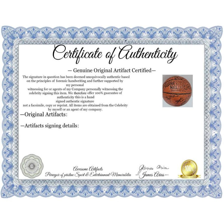 Kobe Bryant, Chik Hearn, Shaquille O'Neal Los Angeles Lakers NBA Champs Team signed ball.