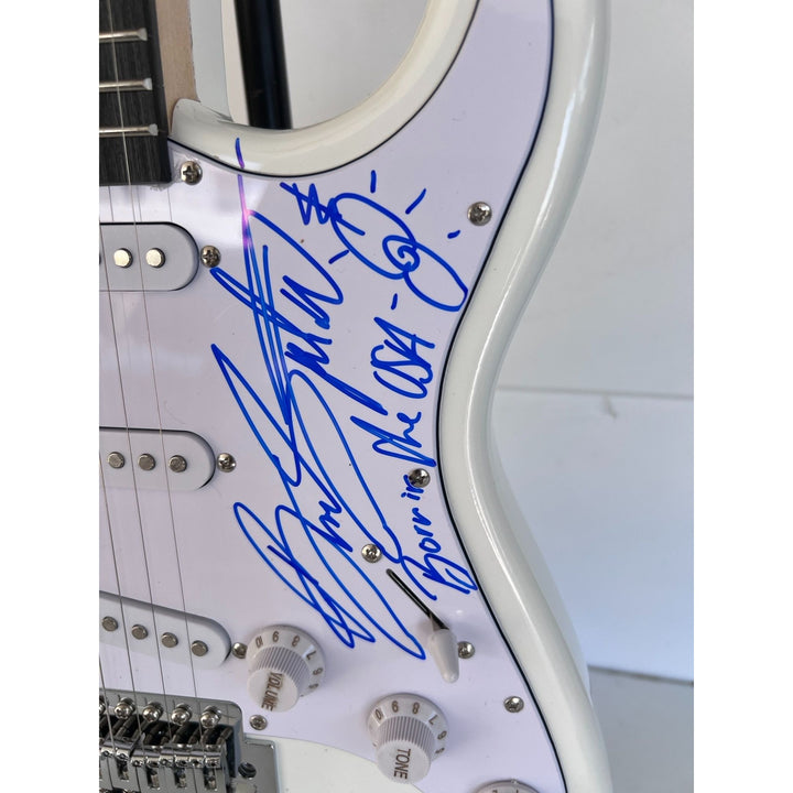 Bruce Springsteen Clarence Clemons and the E street band electric guitar signed with proof.