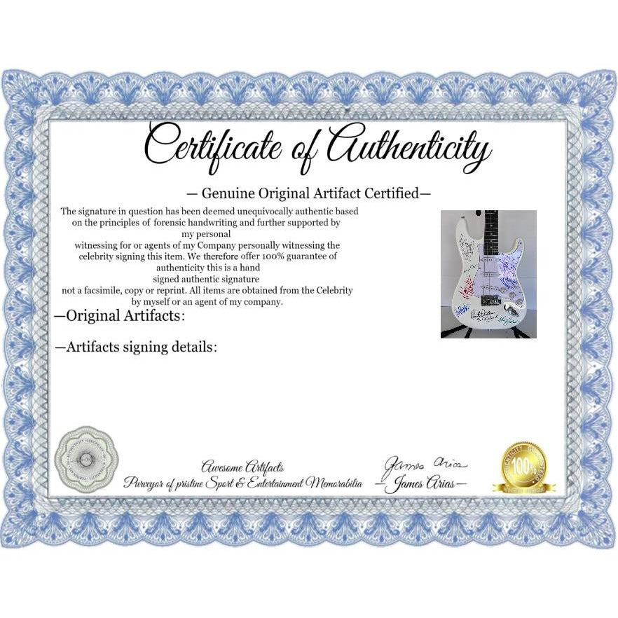 Bruce Springsteen Clarence Clemons and the E street band electric guitar signed with proof.