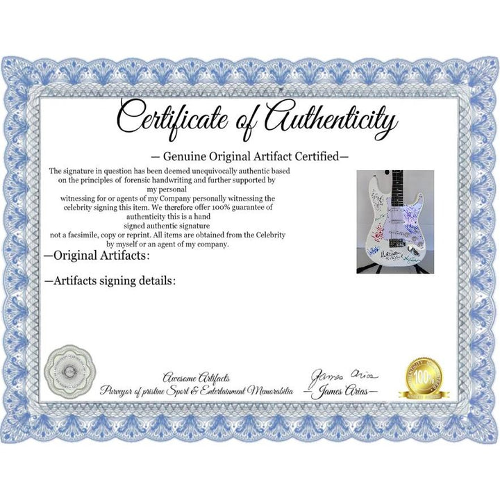 Bruce Springsteen Clarence Clemons and the E street band electric guitar signed with proof.