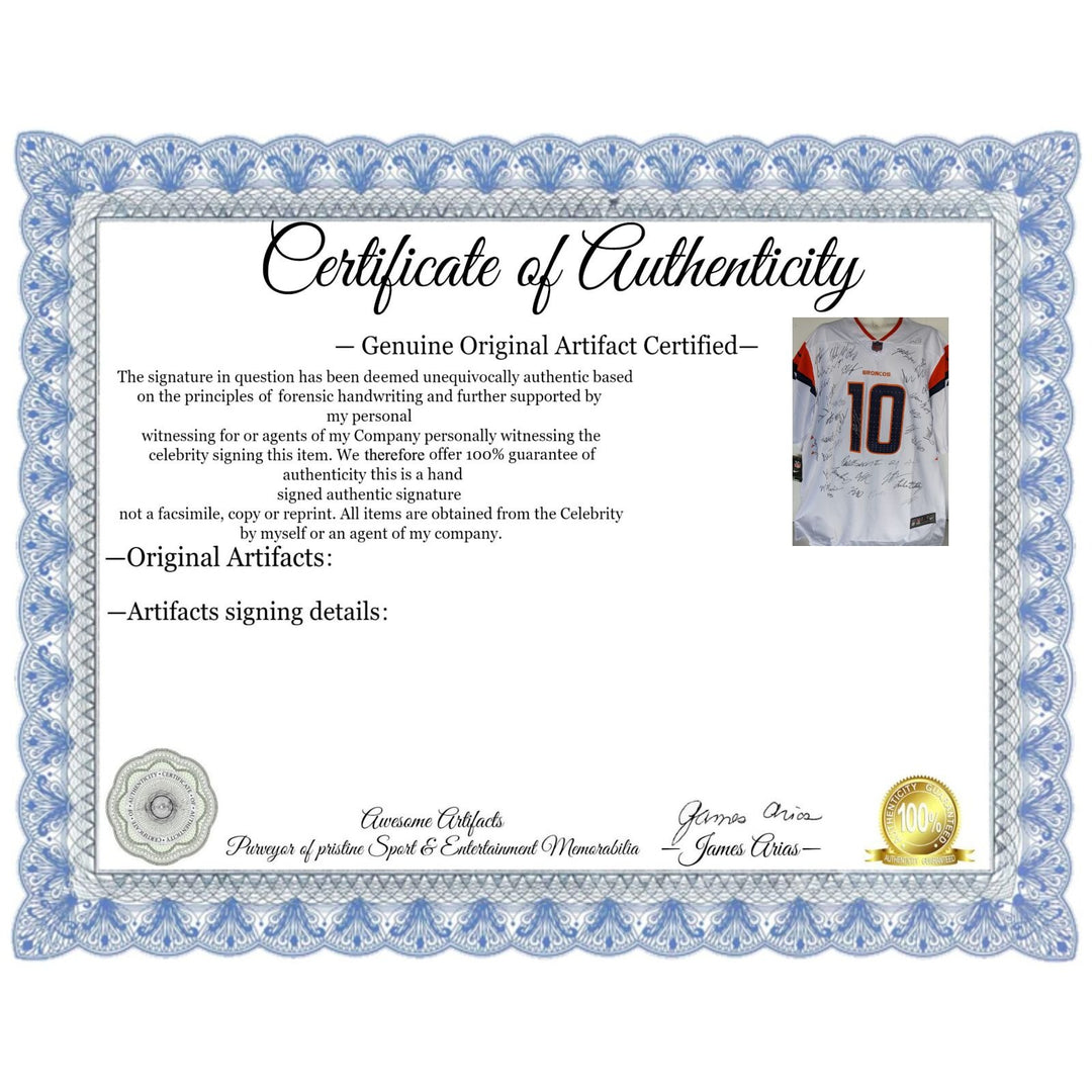 Denver Broncos Bo Nix 2025 team signed game model jersey signed with proof