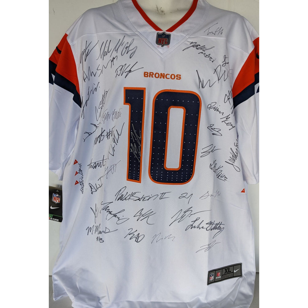 Denver Broncos Bo Nix 2025 team signed game model jersey signed with proof