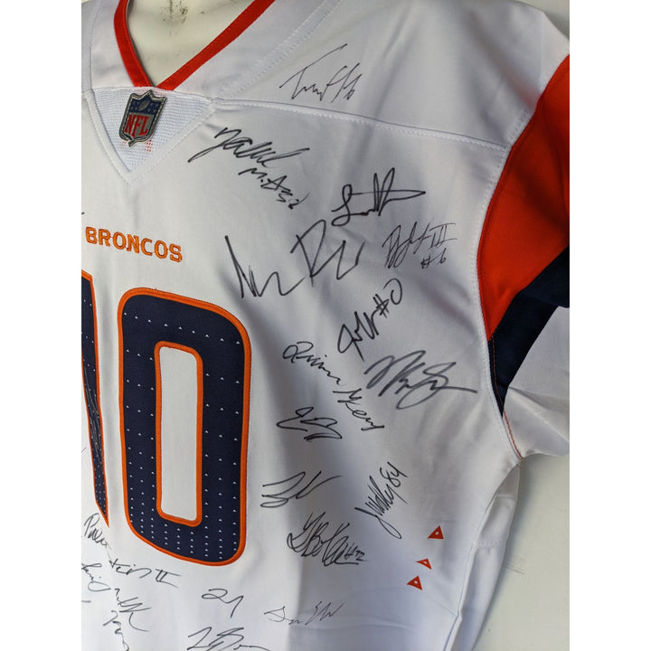 Denver Broncos Bo Nix 2025 team signed game model jersey signed with proof