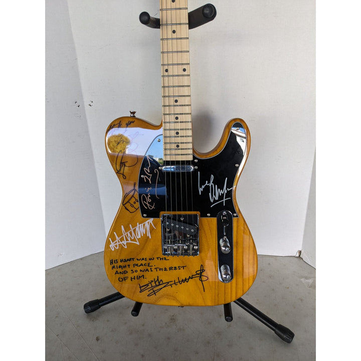 Rolling Stones telecaster electric guitar signed by Mick, Keith, Charlie,Ronnie and Bill with lyrics and sketches incredible!