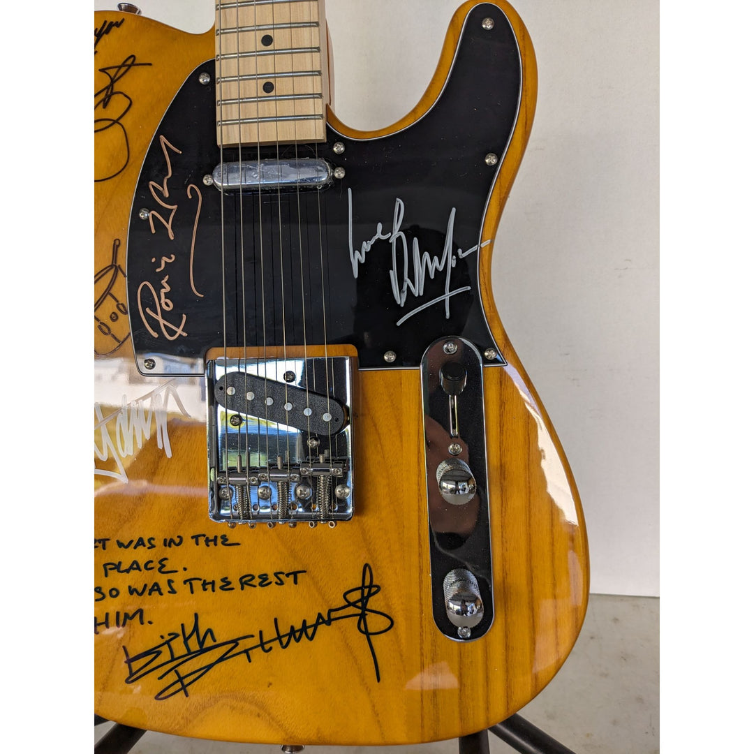 Rolling Stones telecaster electric guitar signed by Mick, Keith, Charlie,Ronnie and Bill with lyrics and sketches incredible!