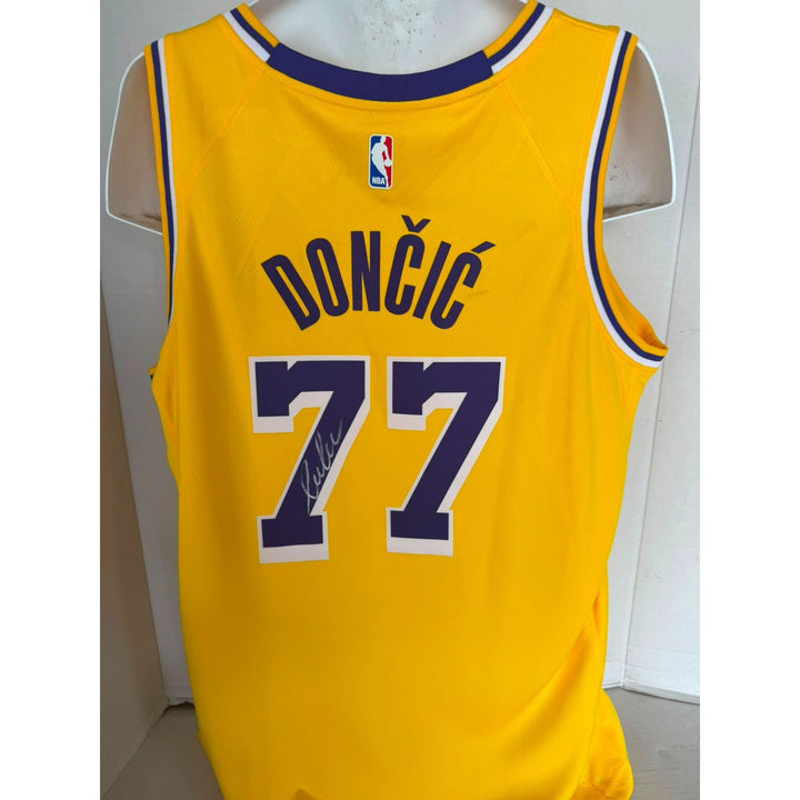 Los Angeles Lakers Luka Doncic NBA authentic jersey signed with proof.