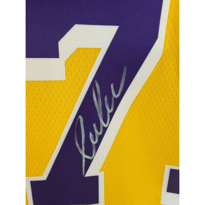 Los Angeles Lakers Luka Doncic NBA authentic jersey signed with proof.