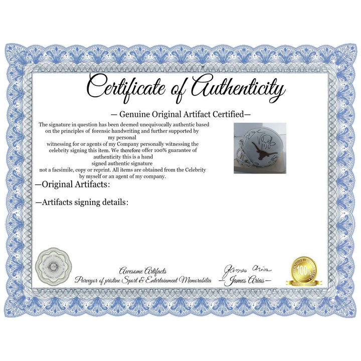 Texas Longhorns Priest Holmes Vince Young Earl Campbell Riddell mini helmet signed with proof Awesome Artifacts