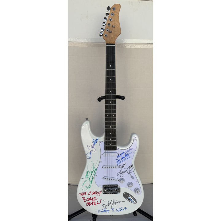 The Eagles Timothy B. Schmit Don Felder Joe Walsh Bernie Leadon Randy Meisner Don Henley Glen Frey startocaster electric guitar signed with.