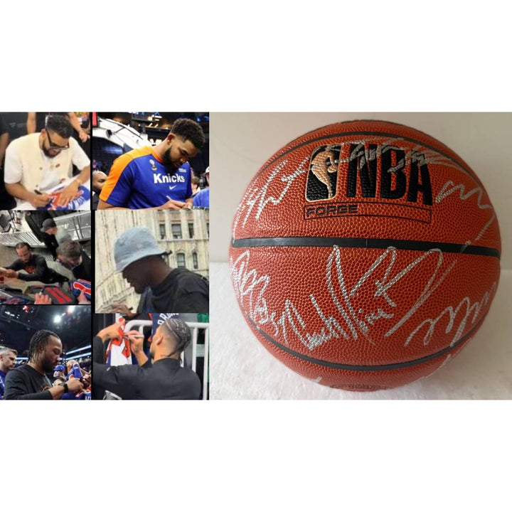 New York Knicks Jalen Brunson 2025-26 wilson full size basketball team signed with proof.