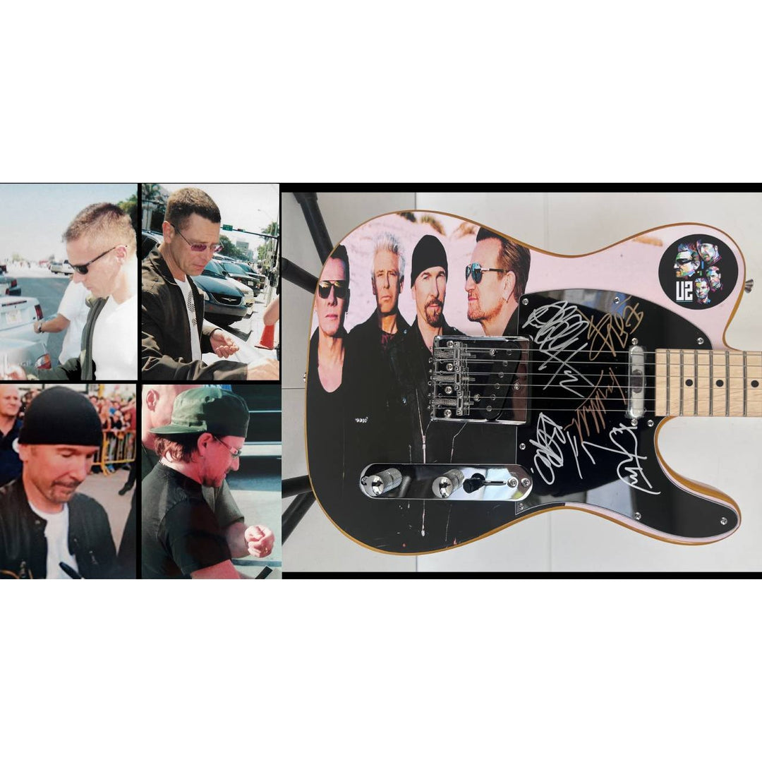 Bono The Edge Larry Mullen Adam Clayton U2 Logo Telecaster full size electric guitar signed with proof.