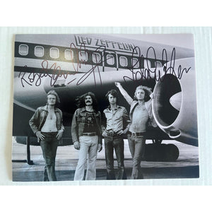 Jimmy Page Robert Plant John Paul Jones iconic Led Zeppelin vintage 8x10 photo sign with proof