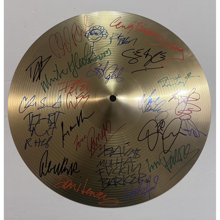 Legendary drummers Ringo Starr Neil Peart Ginger Baker Phil Collins 16-in Cymbal signed with proof