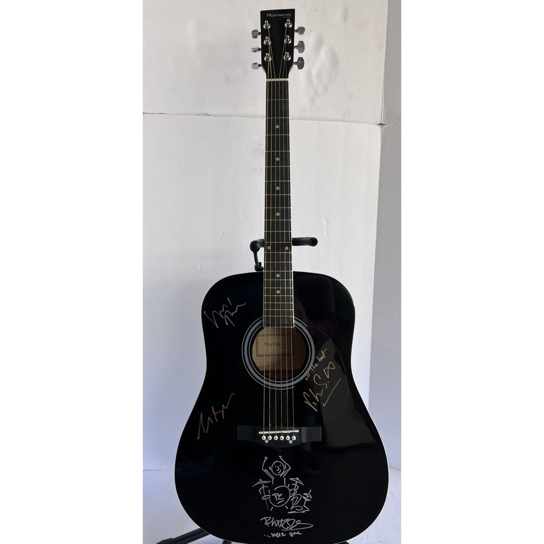 Phil Collins Peter Gabriel Mike Rutherford Tony Banks Genesis full size acoustic guitar signed with proof