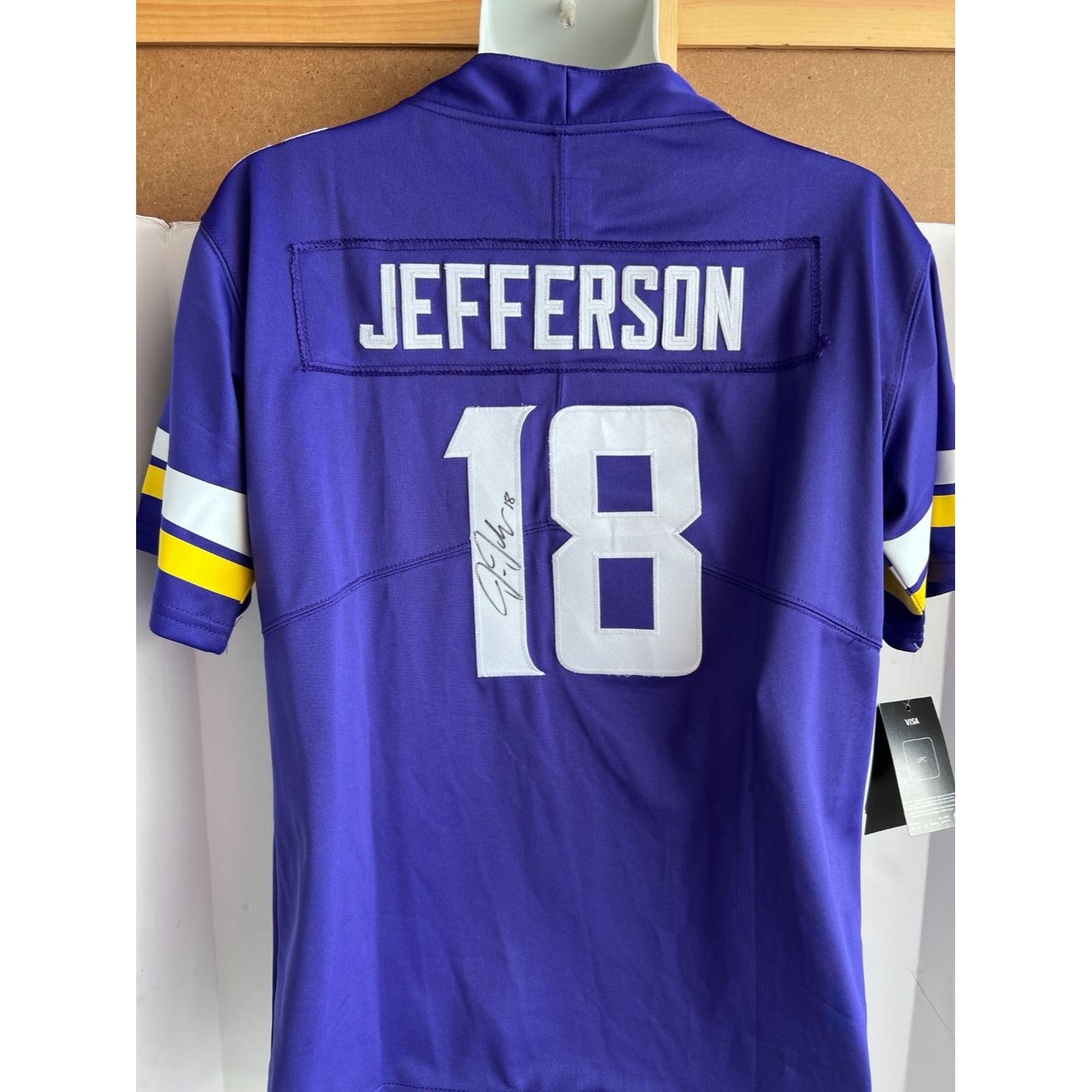 Justin Jefferson Minnesota Vikings size large youth jersey signed with proof