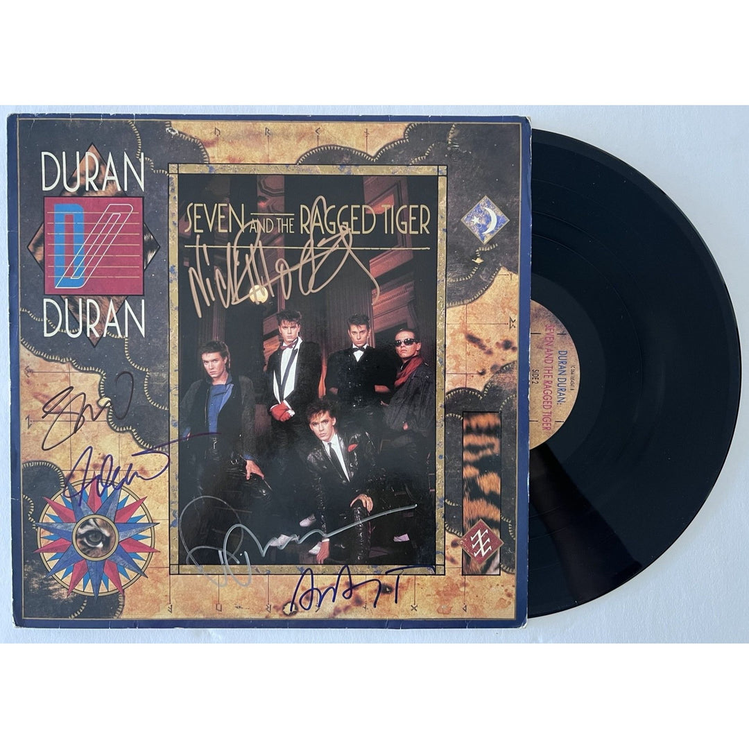 Duran Duran Simon Le Bon John Taylor Nick Rhodes Seven and the Ragged Tigger Lp signed with proof