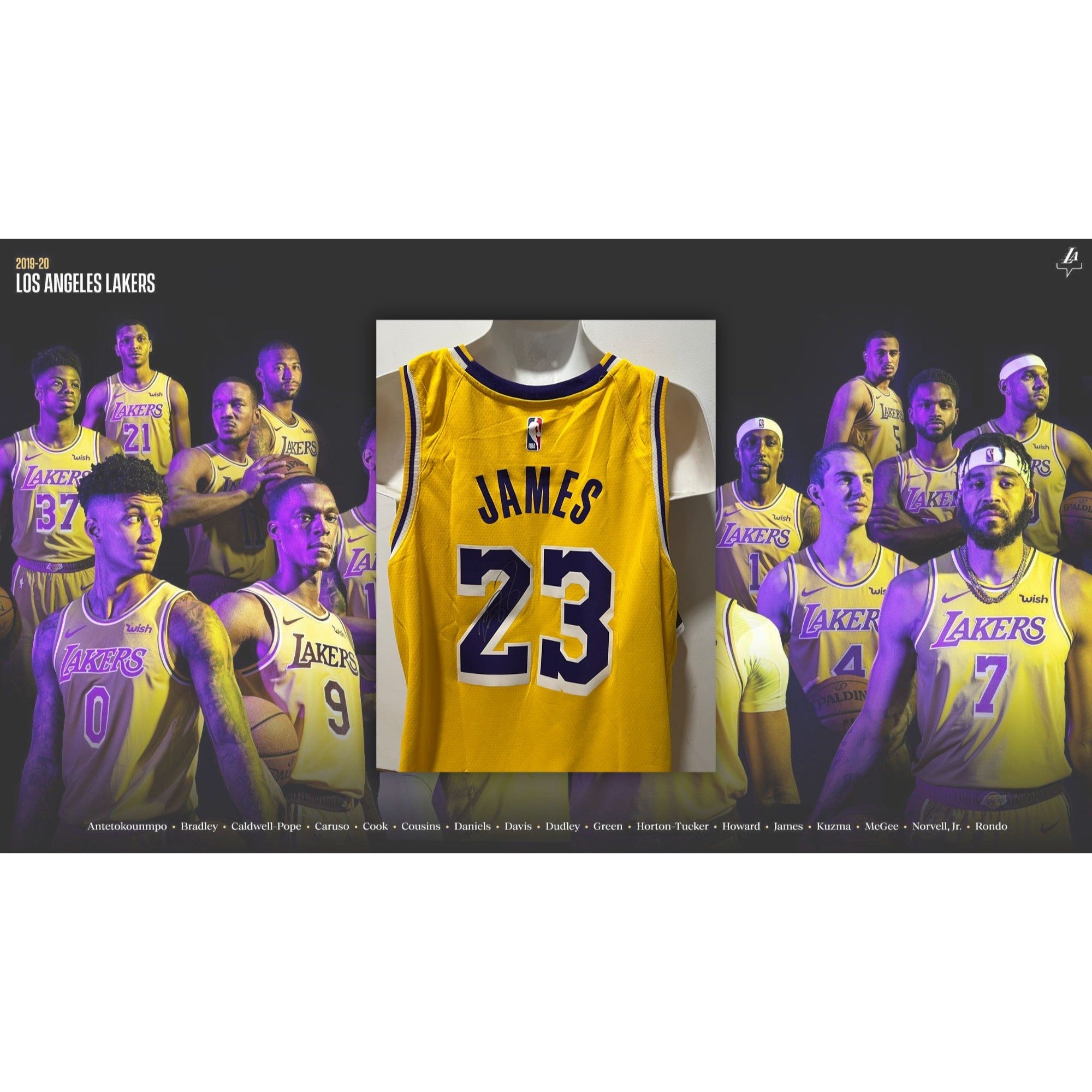 LeBron James Nike size xl52 Los Angeles Lakers game model jersey signed with proof