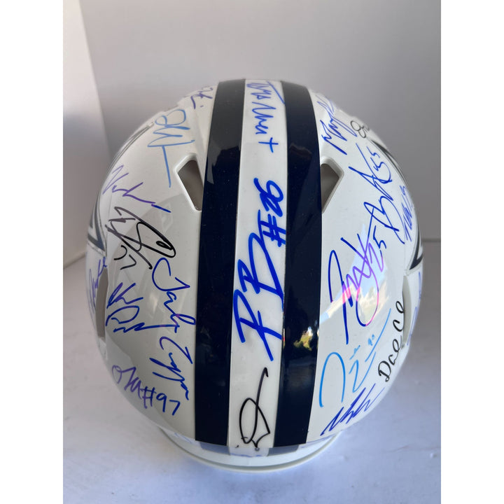 Dak Prescott Micah Parsons CeeDee Lamb 2022/23 Dallas Cowboys Riddell Speed Authentic team signed helmet with proof