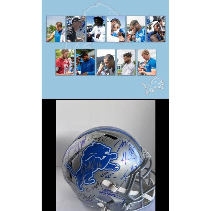 Detroit Lions 2023-24 Jared Goff Dan Campbell Penei Sewell Amon-ra St Brown Aidan Hutchinson Detroit Lions Riddell speed authentic gamemodel