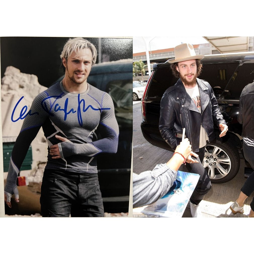 Aaron Taylor Quicksilver in Marvels' Avengers 5x7 photo signed with proof