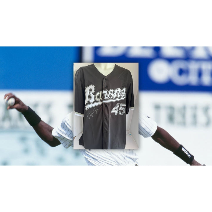 Michael Jordan Birmingham Barons signed jersey black with proof