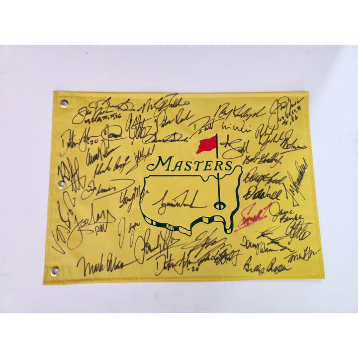 Masters champions Sam Sneed Jack Nicklaus Tiger Woods Arnold Palmer Phil Mickelson 30 former Champions signed with proof