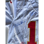 Load image into Gallery viewer, Kansas City Chiefs Super Bowl 57 champions Patrick Mahomes Game model jersey team signed 2022-23
