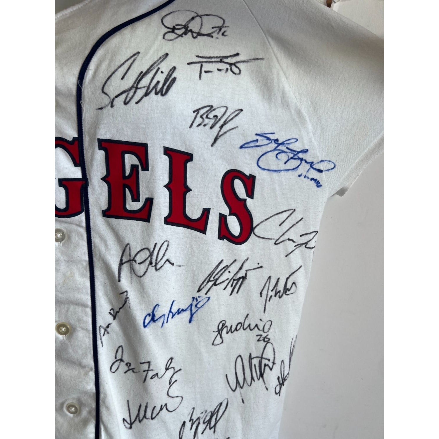 California Angels Troy Glaus, Tim Salmon 2000 team signed jersey with proof