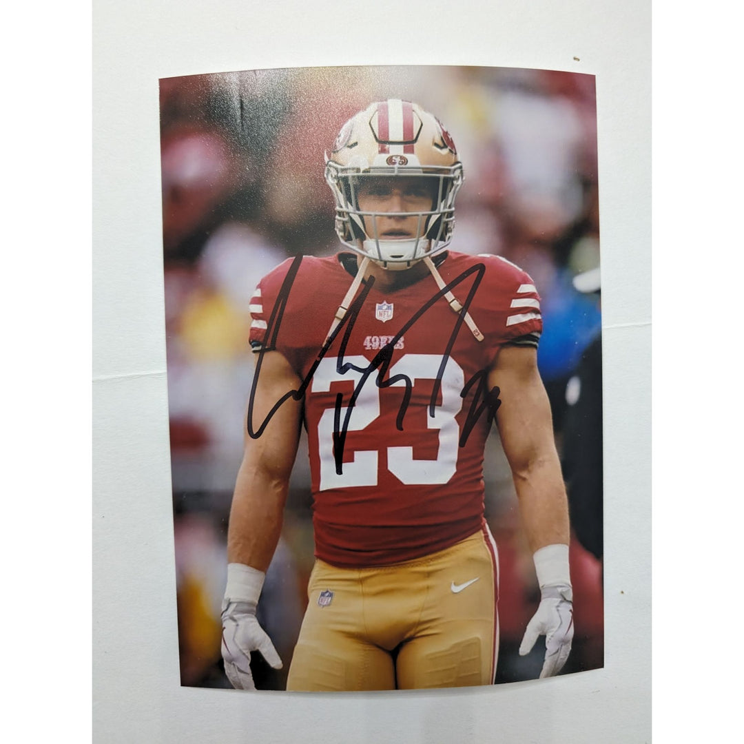 Christian McCaffrey San Francisco 49ers 5x7 photo signed with proof