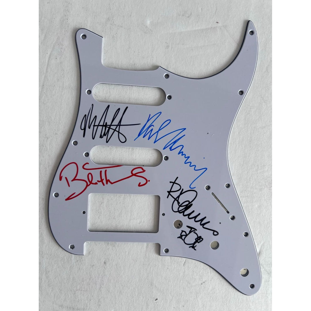 The Killers Brandon Flowers Dave Keuning fender Stratocaster electric guitar pickguard signed with proof