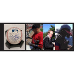 Load image into Gallery viewer, Dustin Pedroia David Ortiz Pedro Martinez Curt Schilling Johnny Damon Rawlings official MLB baseball signed with proof free acrylic case
