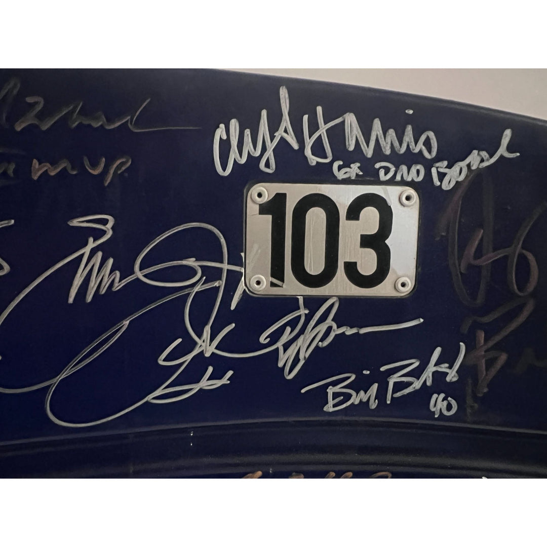 Dallas Cowboys Stadium seat signed by Roger Staubach Emmitt Smith Troy Aikman Tony Dorsett Jerry Jones Jimmy Johnson 20 Dallas Cowboy Legend