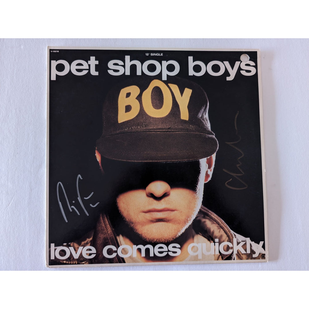 The Pet Shop Boys Neil Tennant and Chris Lowe, "Love Come Quickly" LP signed with proof