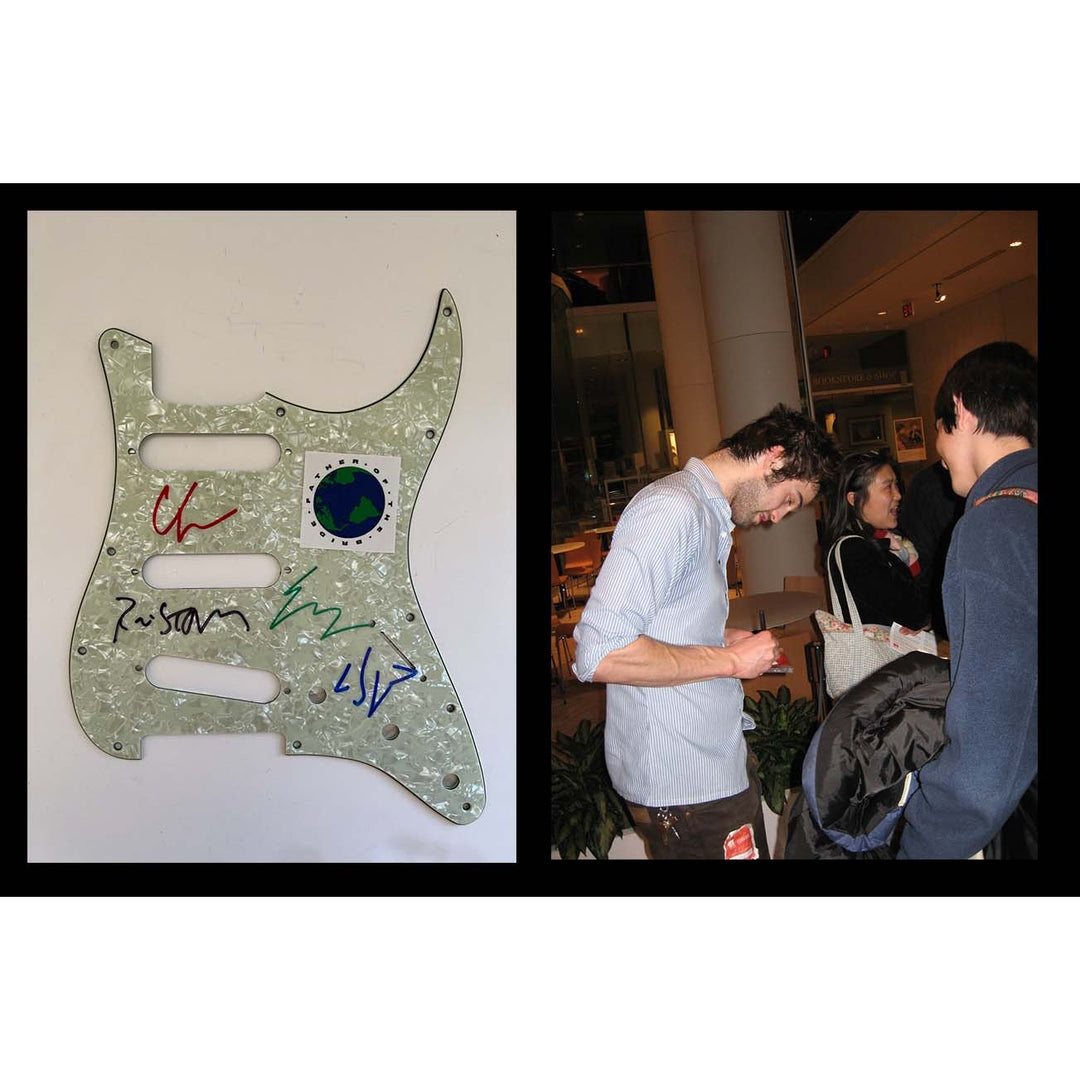 Vampire Weekend Ezra Koenig Chris Baio Chris Tomson & Rostam electric guitar pickguard signed with proof