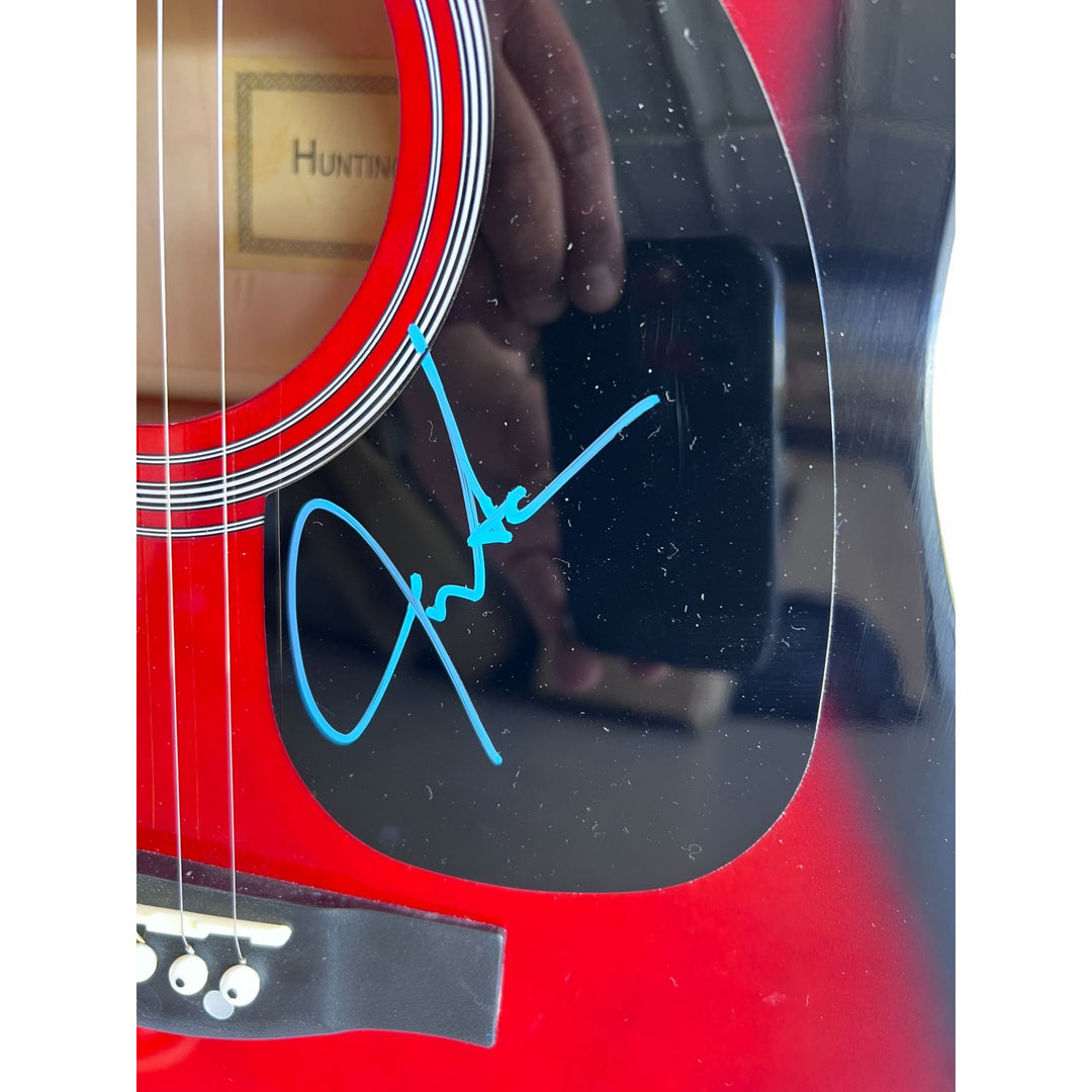 Chris Stapleton signed and inscribed broken Halos that used to shine with Justin Timberlake full size acoustic guitar signed with proof