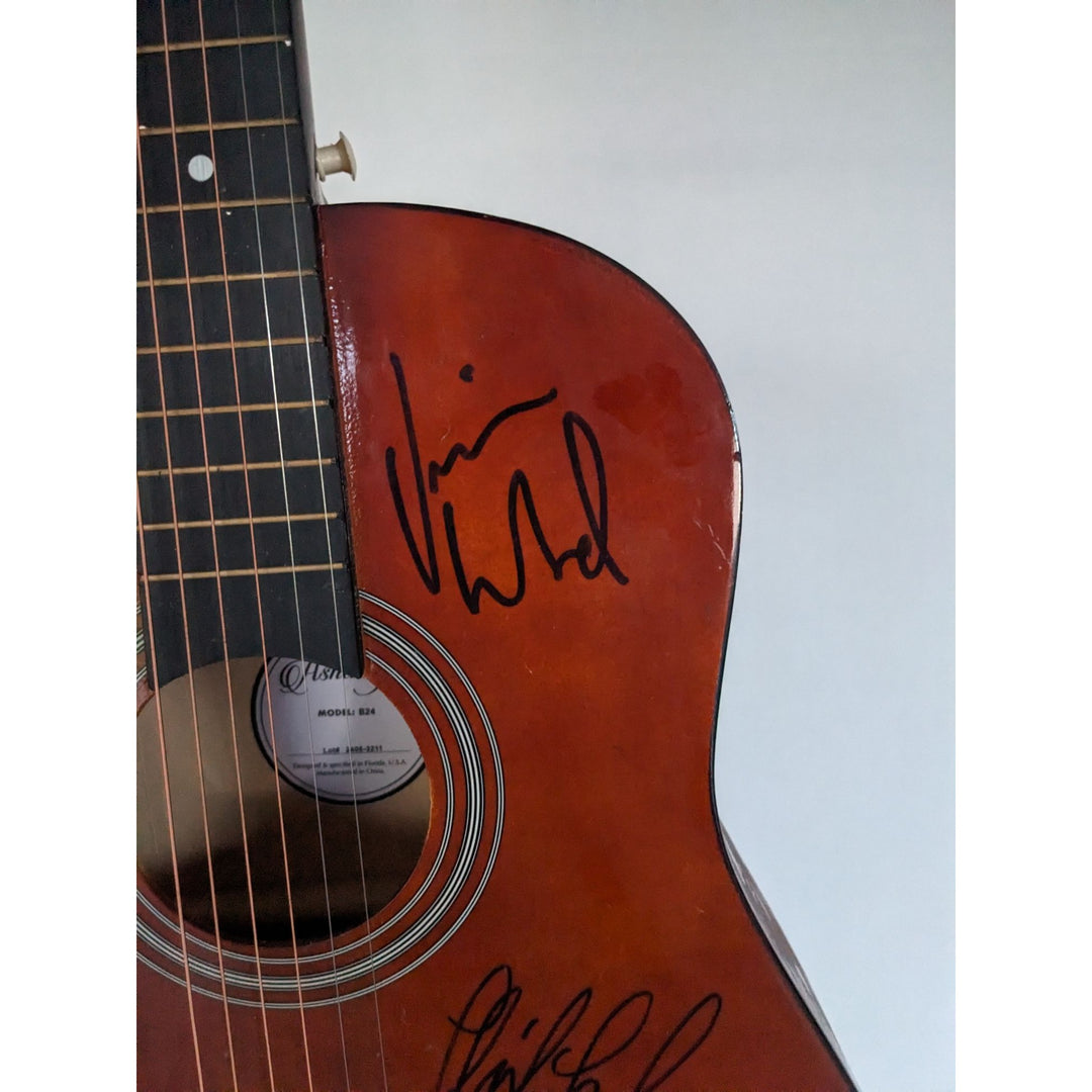 Grateful Dead Jerry Garcia, Bob Weir, Mickey Hart , Phil Lesh, Bruce Hornsby, acoustic guitar signed with proof