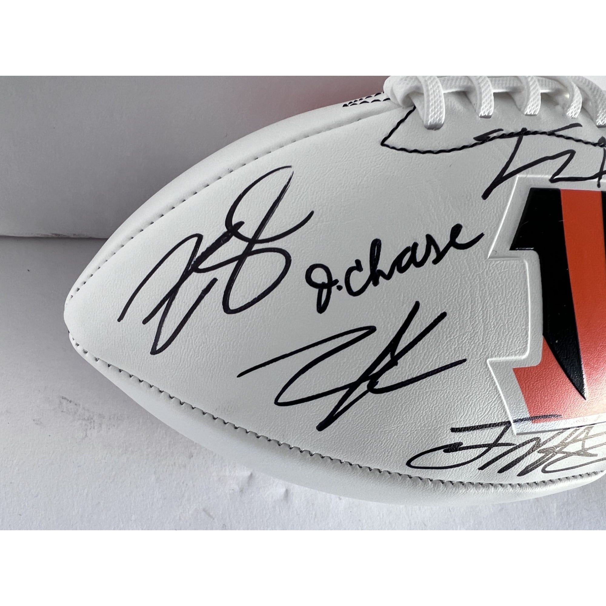 Joe Burrow and Ja'Marr Chase, Joe Mixon, Zach Taylor and more Cincinnati Bengals full size Bengals football signed with proof