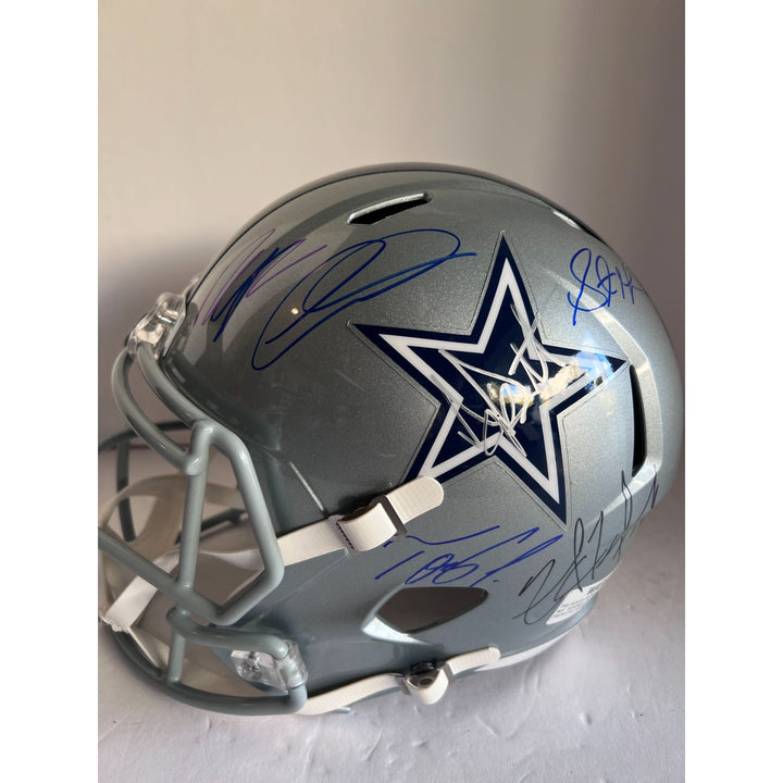 Dallas Cowboys Micah Parsons Dak Prescott CeeDee Lamb Stephen Gilmore Zack Martin Tony Pollard full size helmet signed with proof